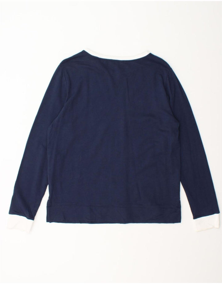 NAUTICA Womens Sweatshirt Jumper UK 14 Medium Navy Blue Cotton Vintage Nautica and Second-Hand Nautica from Messina Hembry 