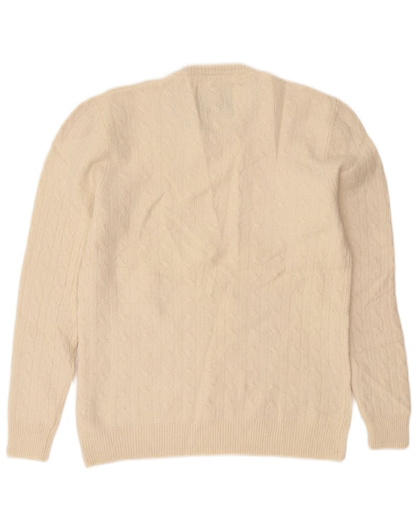 Jack Wills Γυναικείο πουλόβερ με λαιμόκοψη UK 18 XL Off White Wool