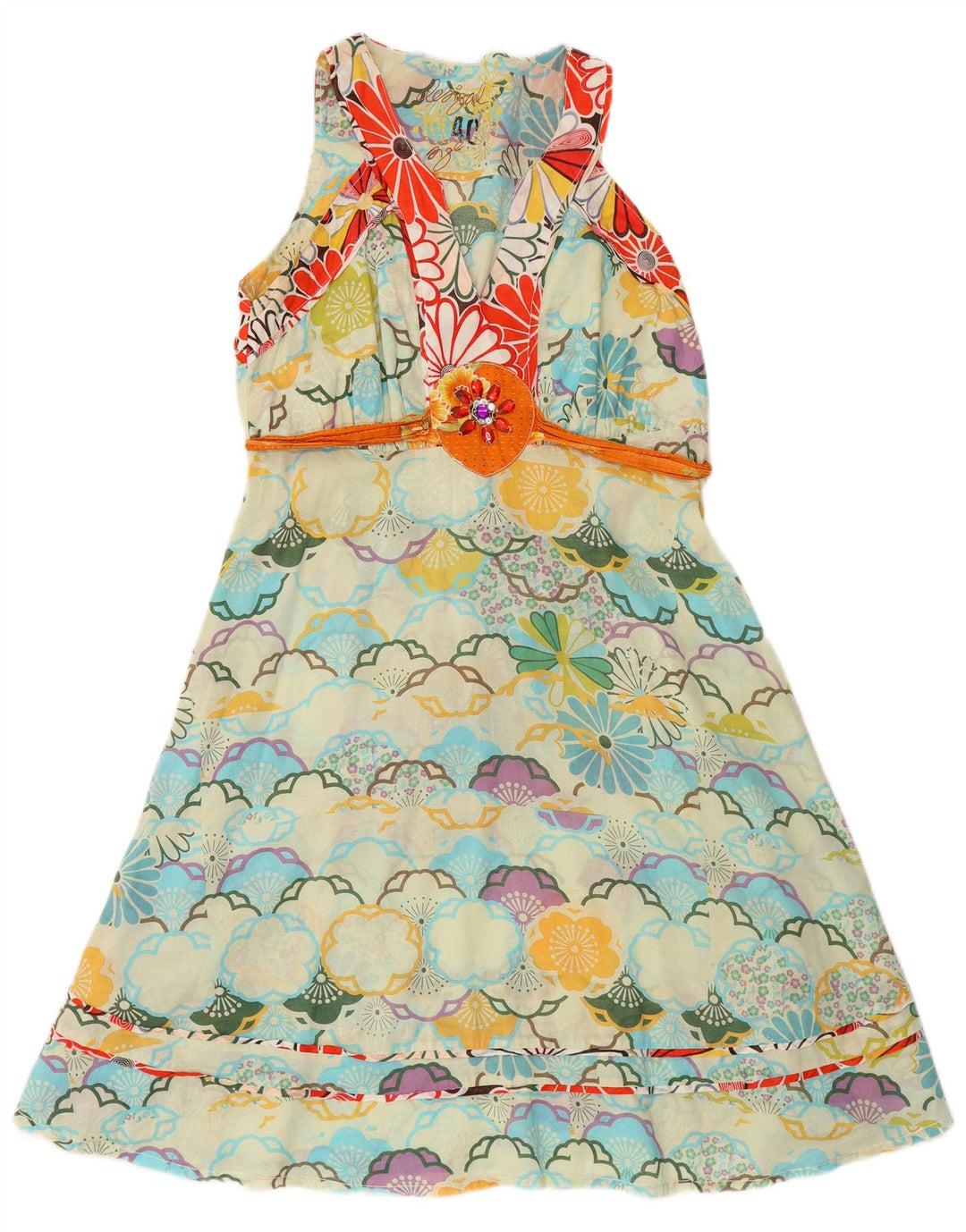 DESIGUAL Γυναικείο Γραφικό Φόρεμα A-Line EU 40 Medium πολύχρωμο Floral