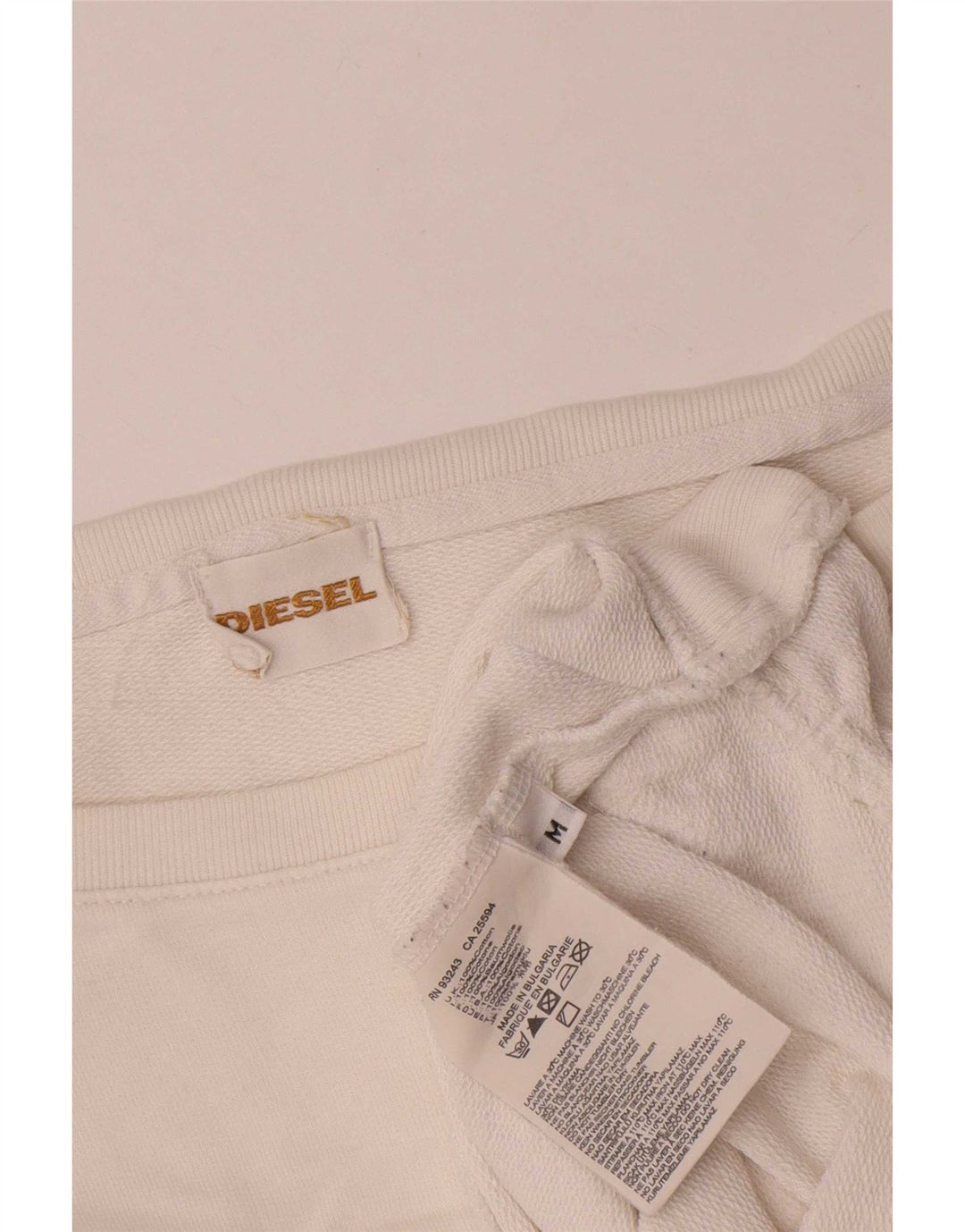 Diesel γυναικείο φούτερ υπερμεγέθη Jumper UK 14 Μεσαίο λευκό βαμβακερό