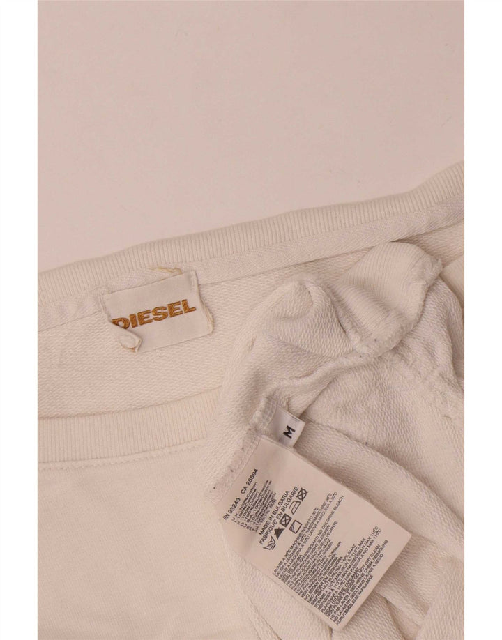 Diesel γυναικείο φούτερ υπερμεγέθη Jumper UK 14 Μεσαίο λευκό βαμβακερό