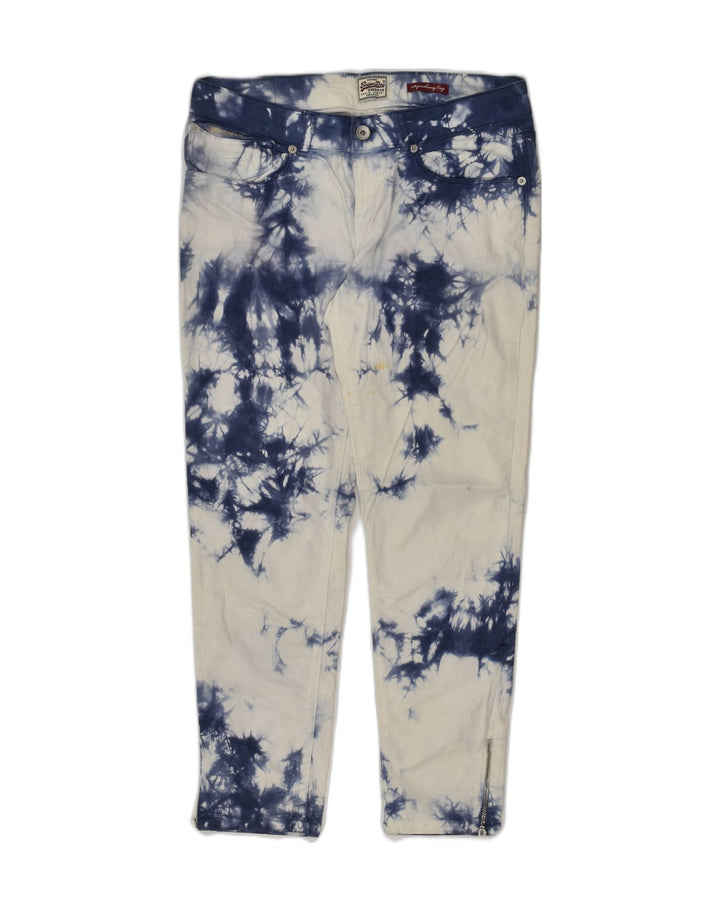 SUPERDRY Womens Slim Jeans W30 L25 White Tie Dye Cotton | Vintage Superdry | Thrift | Second-Hand Superdry | Used Clothing | Messina Hembry 