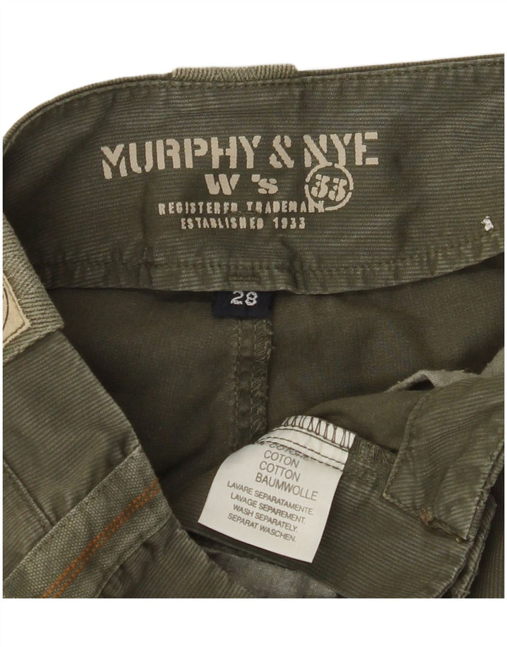 MURPHY & NYE Γυναικείο ίσιο κοτλέ παντελόνι W28 L23 Χακί βαμβακερό