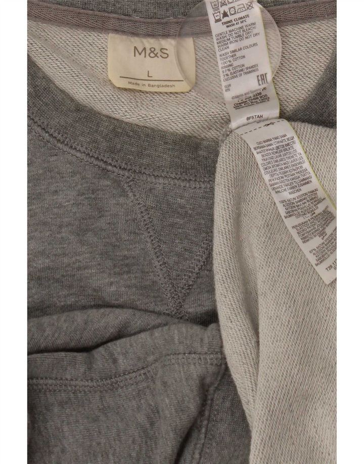Ανδρικό φούτερ Marks & Spencer Jumper μεγάλο γκρι βαμβακερό