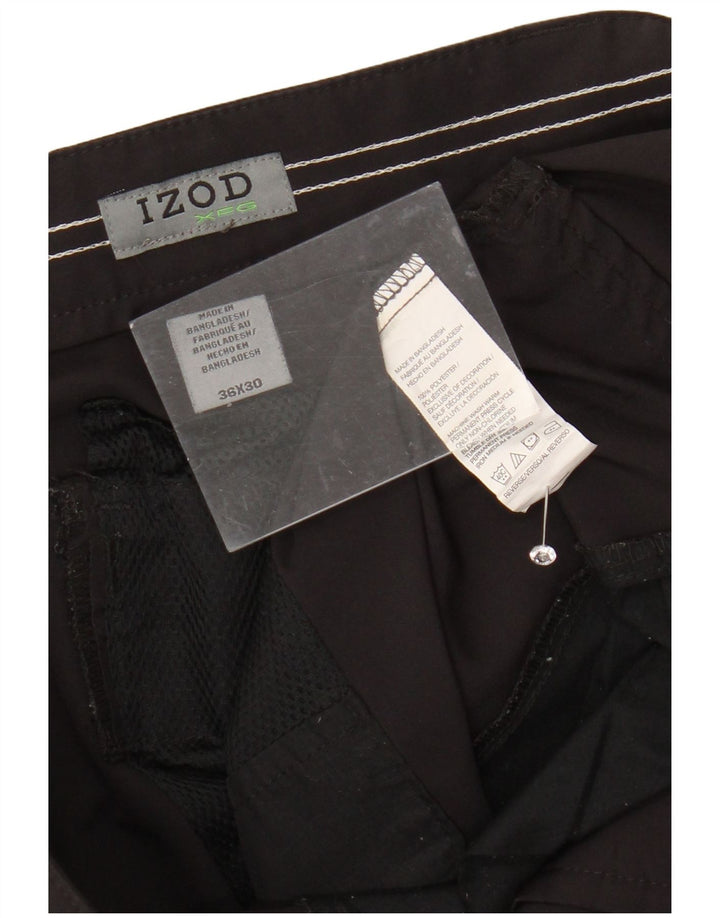 Ανδρικό ίσιο παντελόνι Chino IZOD W36 L30 Μαύρο πολυεστέρα