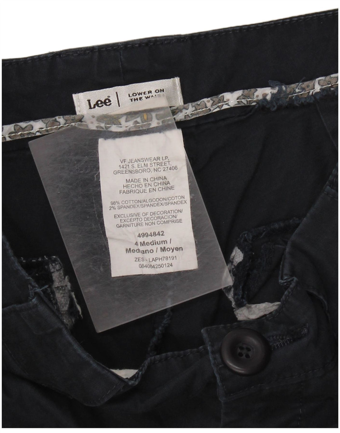 Lee Γυναικείο Παντελόνι Κάπρι Χαμηλής Μέσης US 4 Small W28 L20 Navy Blue Cotton