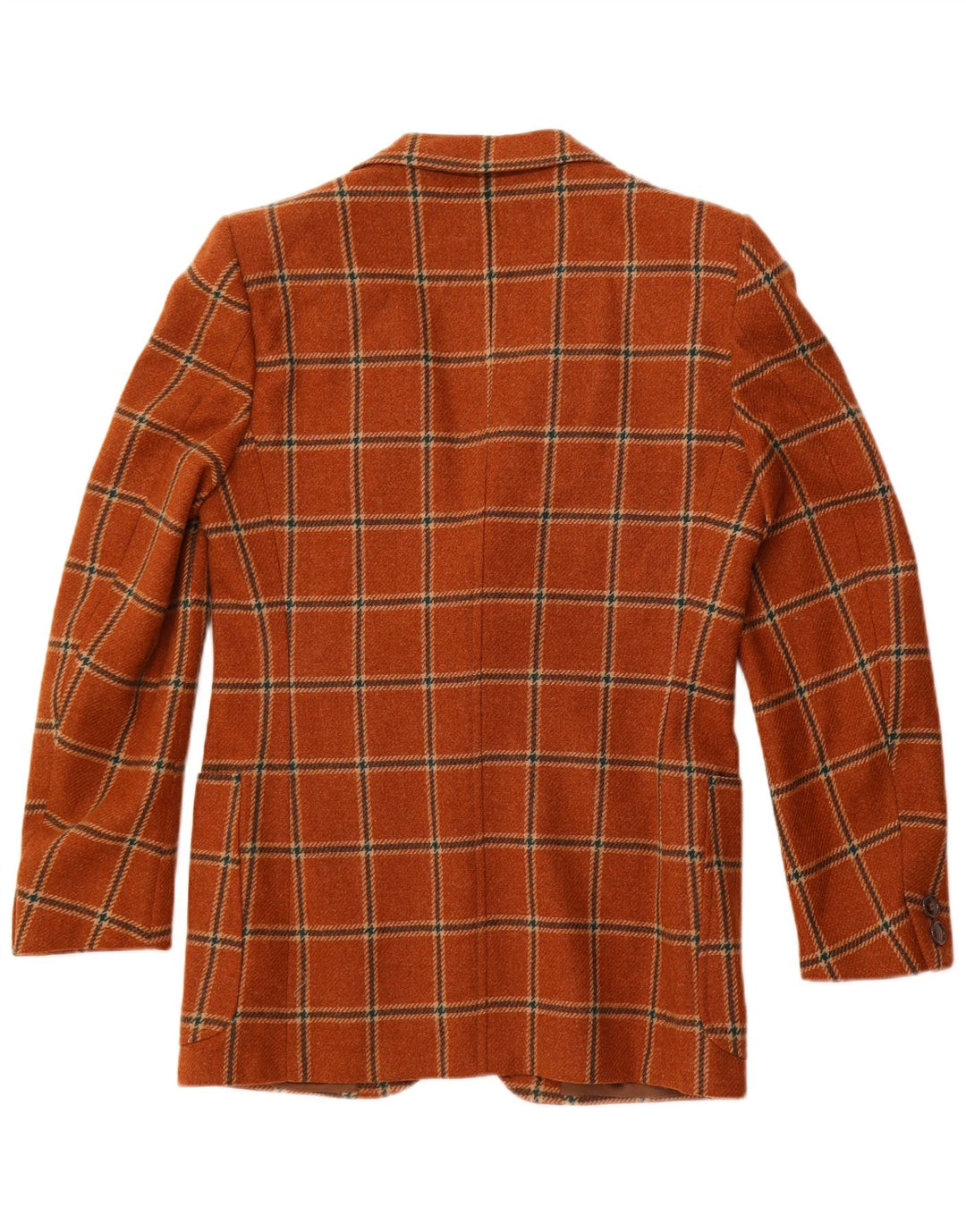 VINTAGE Ανδρικό σακάκι σακάκι με 2 κουμπιά IT 50 Μεγάλο καφέ καρό μαλλί