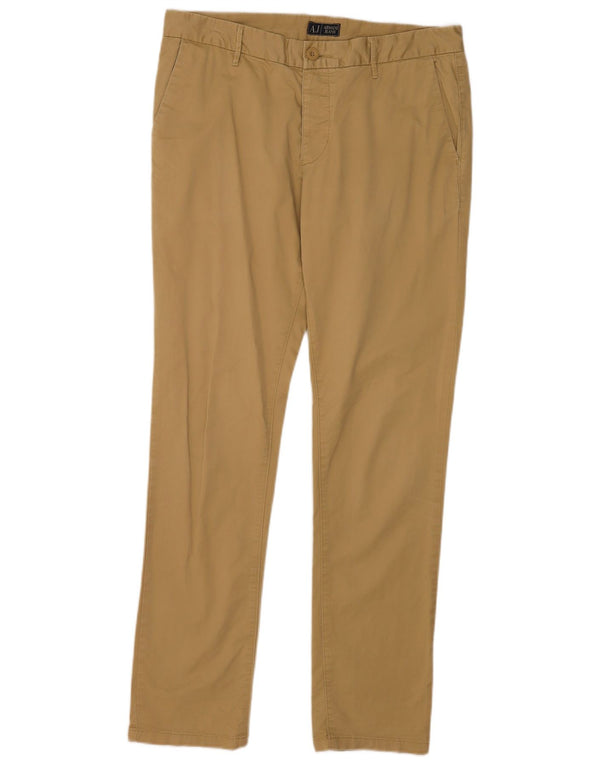 Armani Ανδρικό Slim Chino Παντελόνι EU 50 Large W36 L32 Beige βαμβακερό