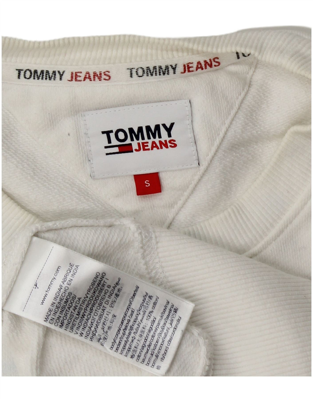Γραφικό ανδρικό φούτερ Tommy Hilfiger Jumper Μικρό λευκό βαμβακερό