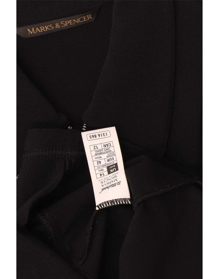 Marks & Spencer Γυναικείο μπουφάν σακάκι με φερμουάρ UK 14 Medium μαύρο νάιλον