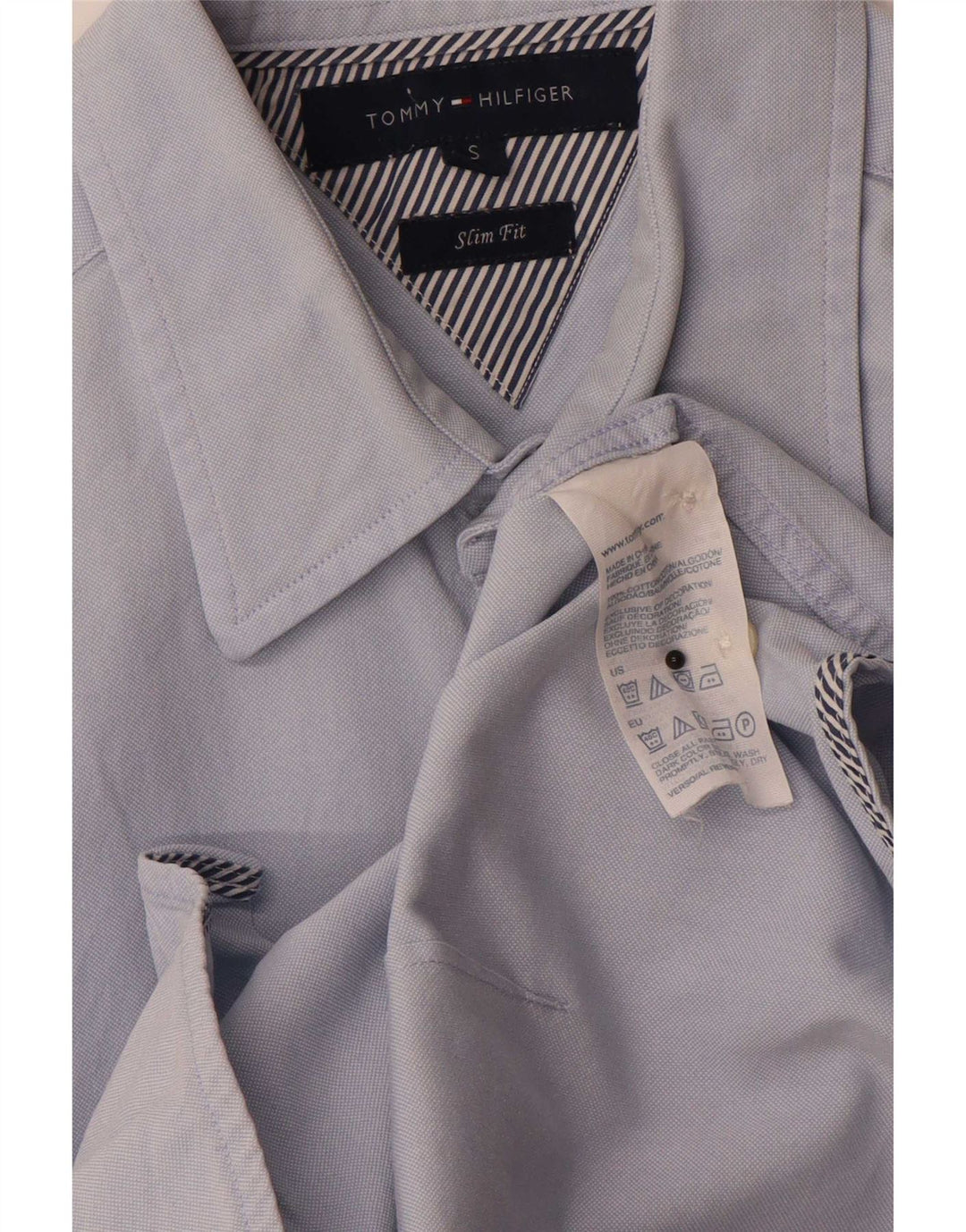 Ανδρικό πουκάμισο Tommy Hilfiger Slim Fit Μικρό μπλε βαμβακερό