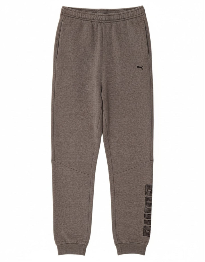 PUMA Boys Graphic Tracksuit Trousers Joggers 13-14 Years Grey
