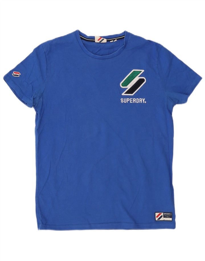 Ανδρικό γραφικό μπλουζάκι Superdry Top μεγάλο μπλε βαμβακερό
