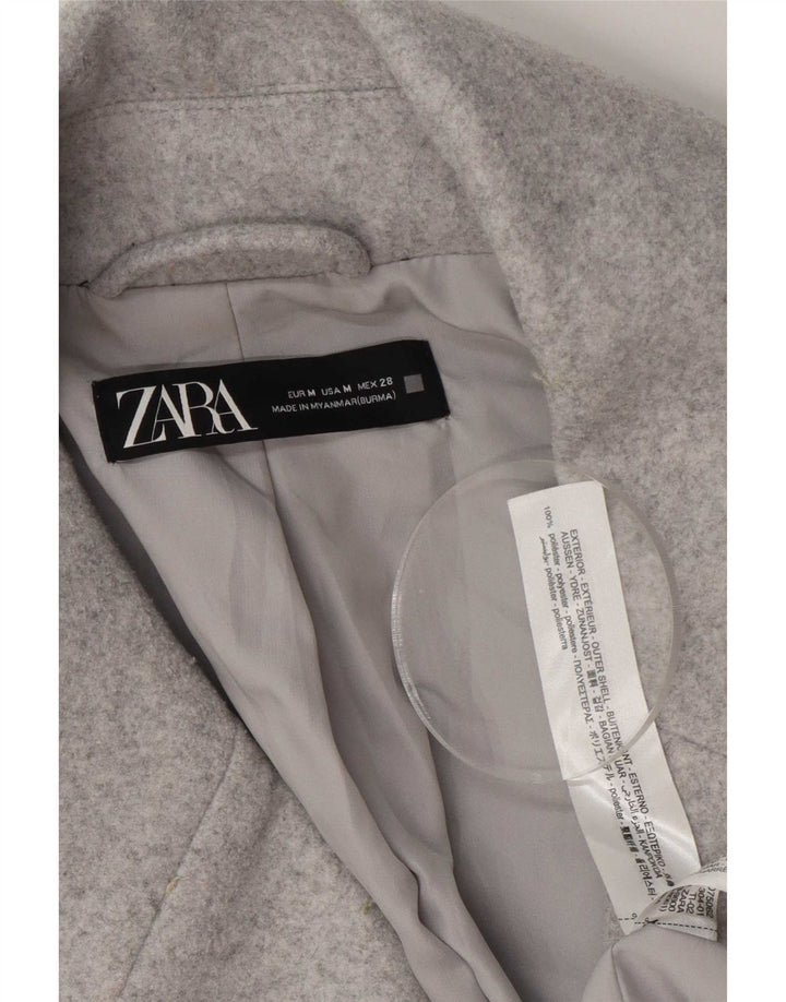 Zara Γυναικείο μανίκι 3/4 Oversized Πανωφόρι UK 14 Medium Grey Polyester