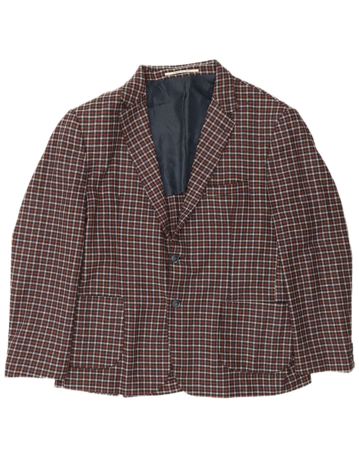 Exibit Ανδρικό σακάκι σακάκι με 2 κουμπιά UK 40 Large Brown Check