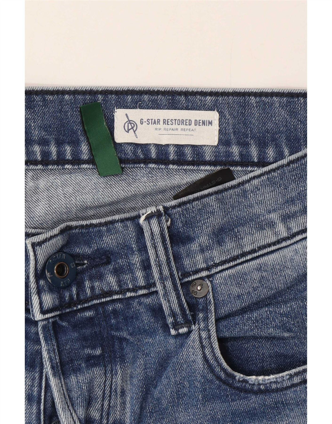 Ανδρικά G-Star 3301 Distressed Slim Jeans W33 L32 Μπλε βαμβακερό