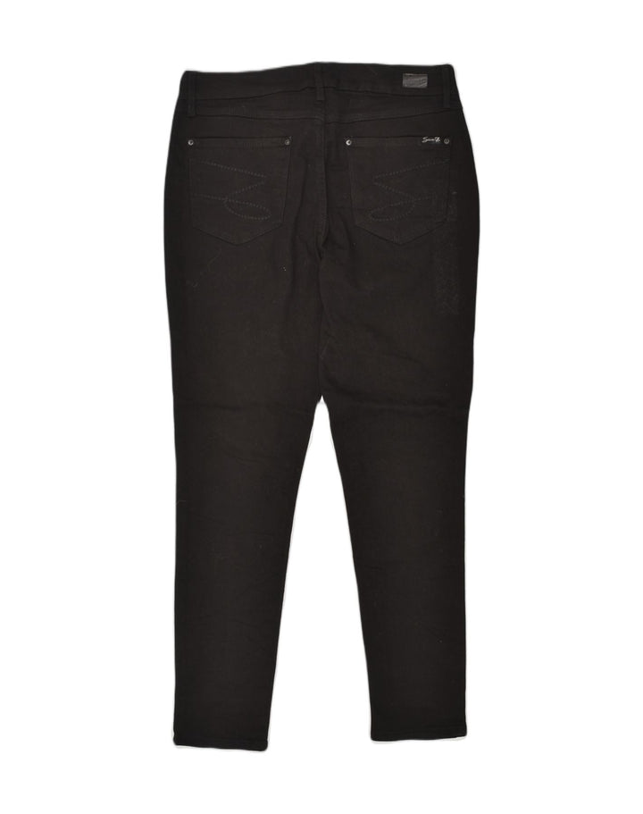 SEVEN 7 Womens Slim Jeans US 12 Large W34 L30 Black Cotton | Vintage Seven 7 | Thrift | Second-Hand Seven 7 | Used Clothing | Messina Hembry 