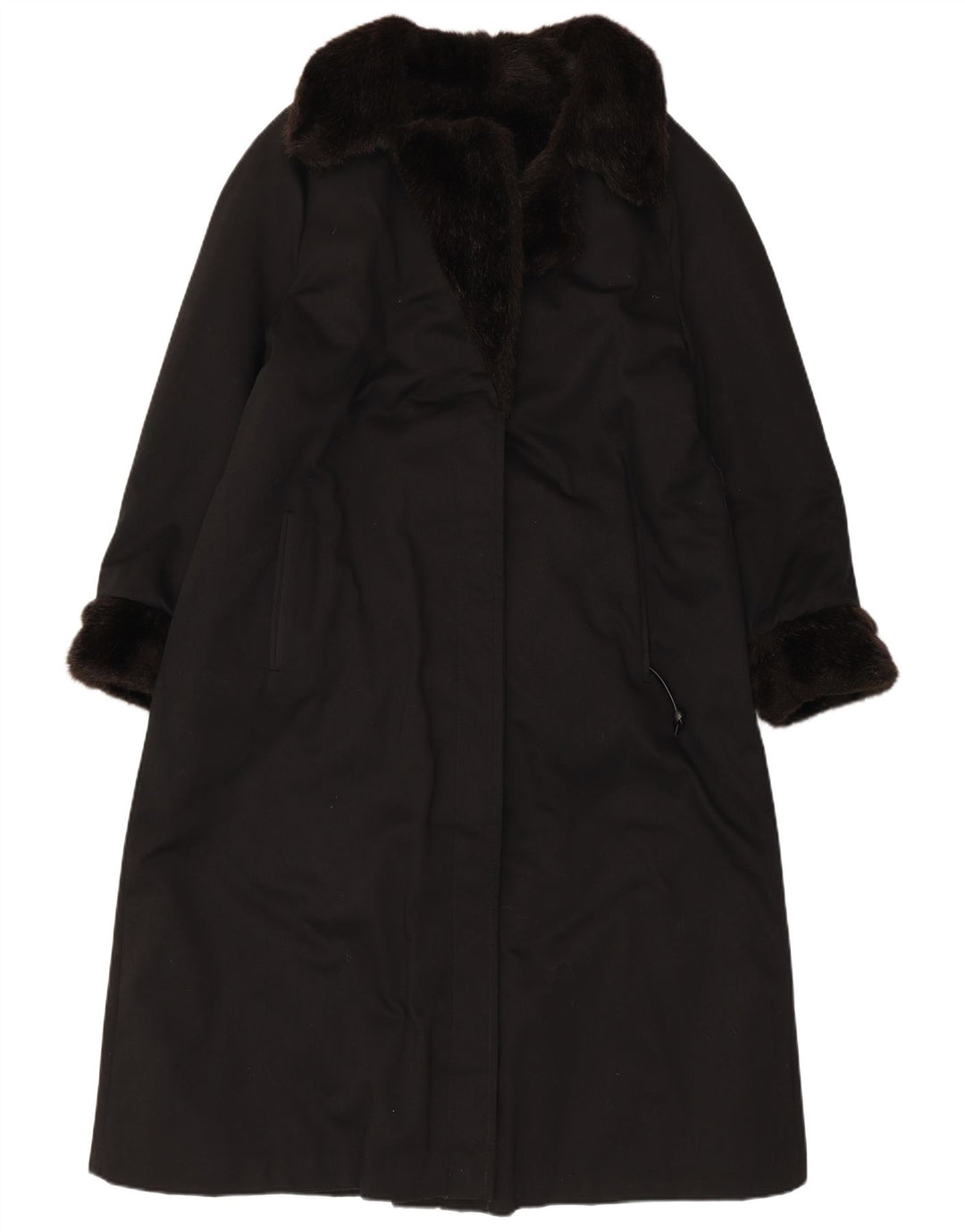 VINTAGE Γυναικείο Πανωφόρι από Faux Fur UK 12 Medium Black Acrylic