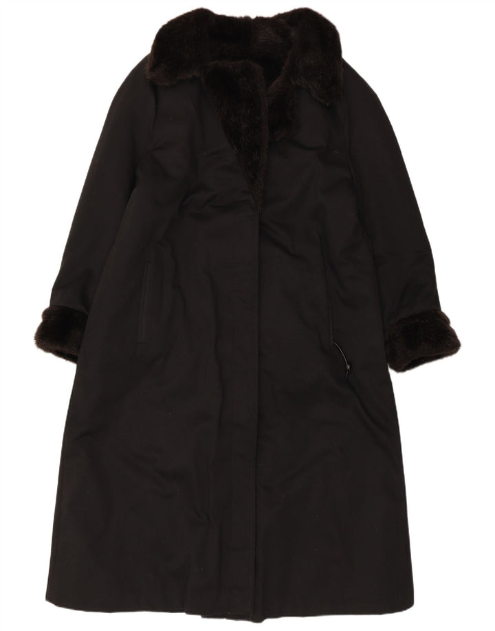 VINTAGE Γυναικείο Πανωφόρι από Faux Fur UK 12 Medium Black Acrylic