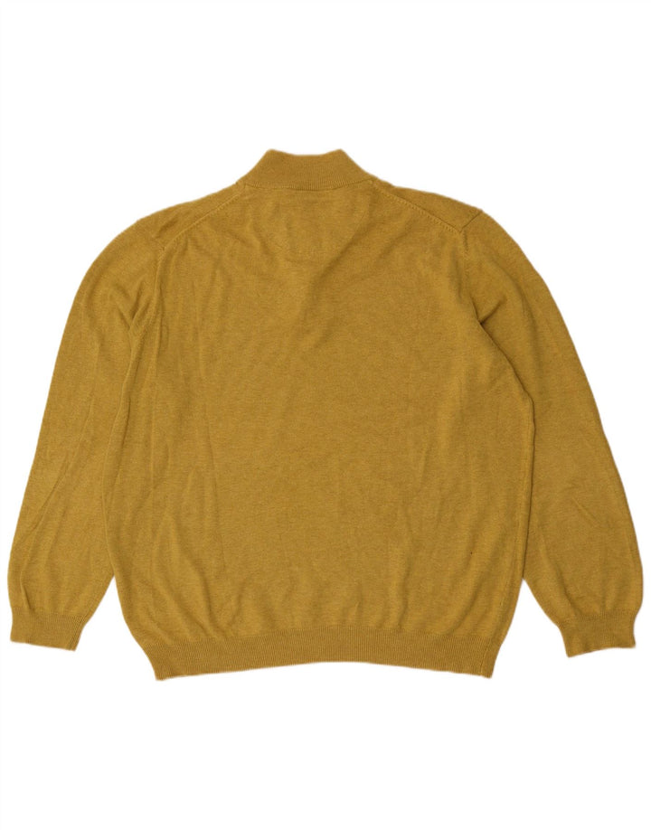 Ανδρικό πουλόβερ Massimo Dutti με φερμουάρ 2XL κίτρινο βαμβακερό