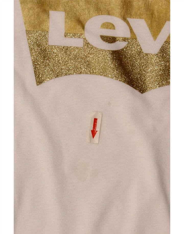 Γυναικείο γραφικό T-Shirt Levi's Top UK 10 Small White