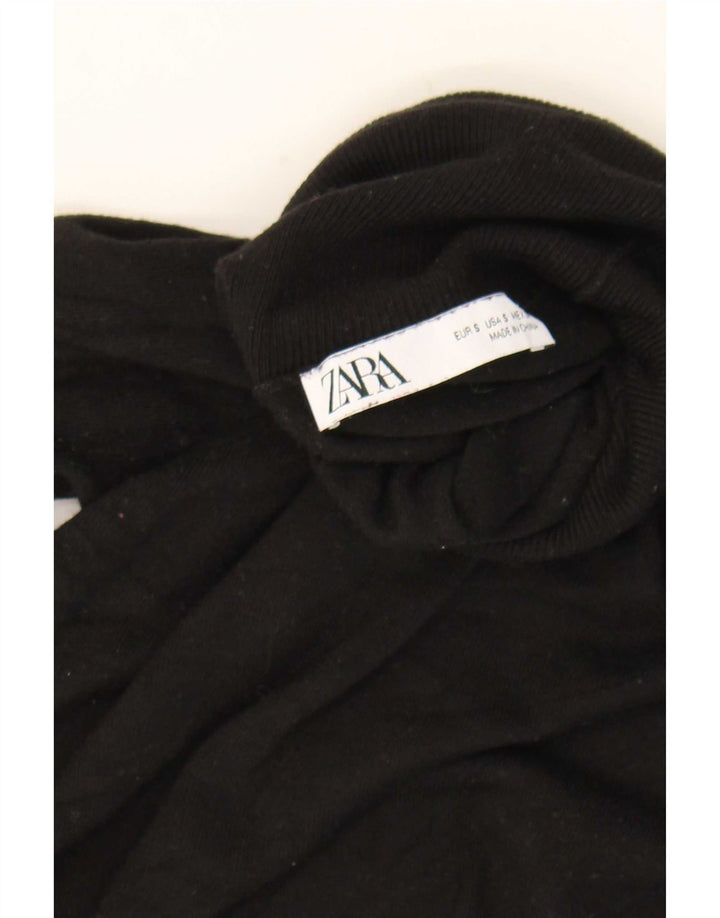 Zara Γυναικείο πουλόβερ με ρολό λαιμόκοψη UK 10 Small μαύρο