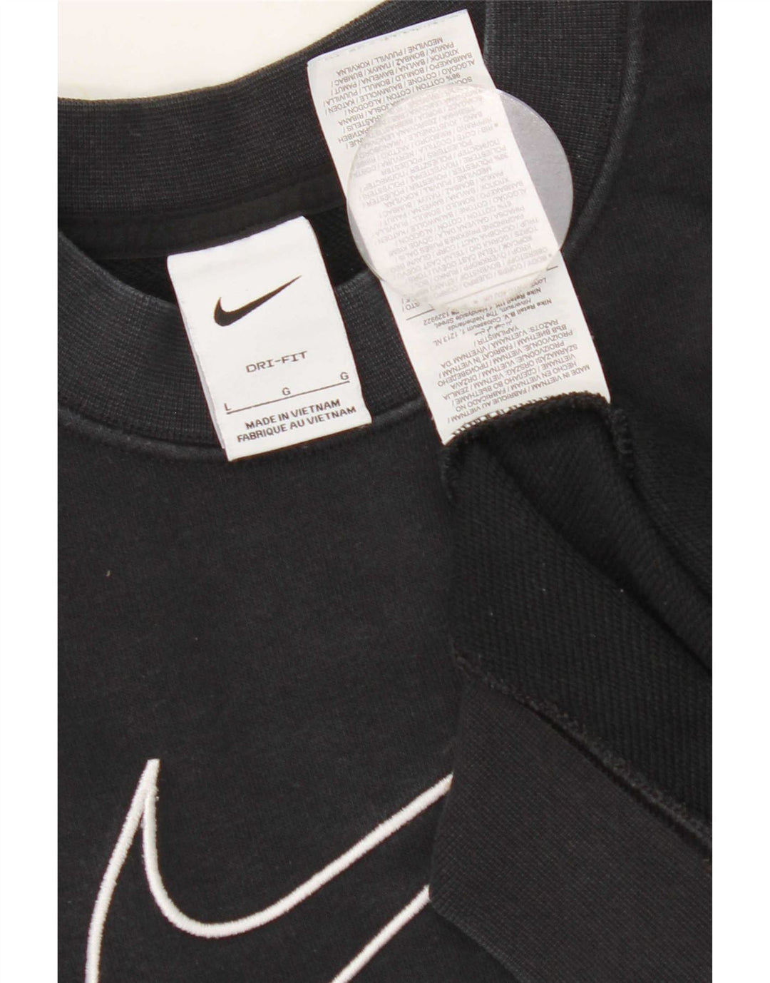 Ανδρικό γραφικό φούτερ Nike Dri Fit, μεγάλο μαύρο βαμβακερό