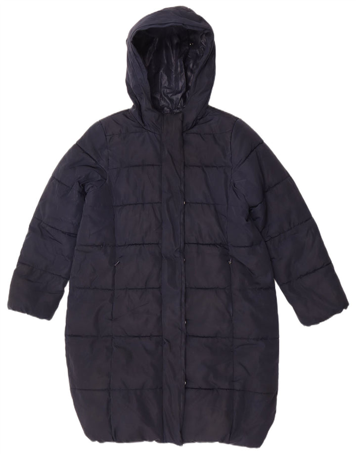 Marks & Spencer Girls με κουκούλα με επένδυση παλτό 11-12 ετών Navy Blue Polyester