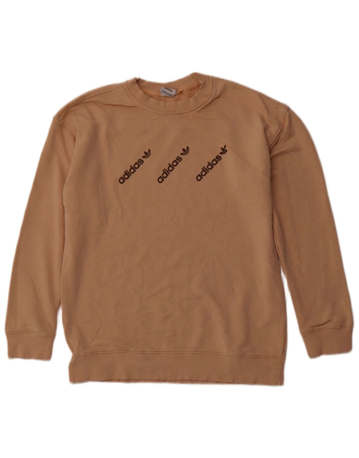 Ανδρικό γραφικό φούτερ ADIDAS Jumper Μεσαίο καφέ βαμβακερό Sports