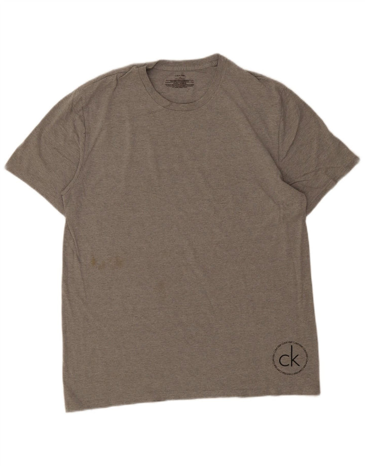 Ανδρικό T-Shirt Calvin Klein Τοπ μεγάλο γκρι βαμβακερό