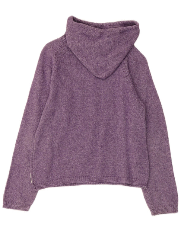 ARMANI JUNIOR Girls Hooded Jumper 7-8 Years Purple Cotton