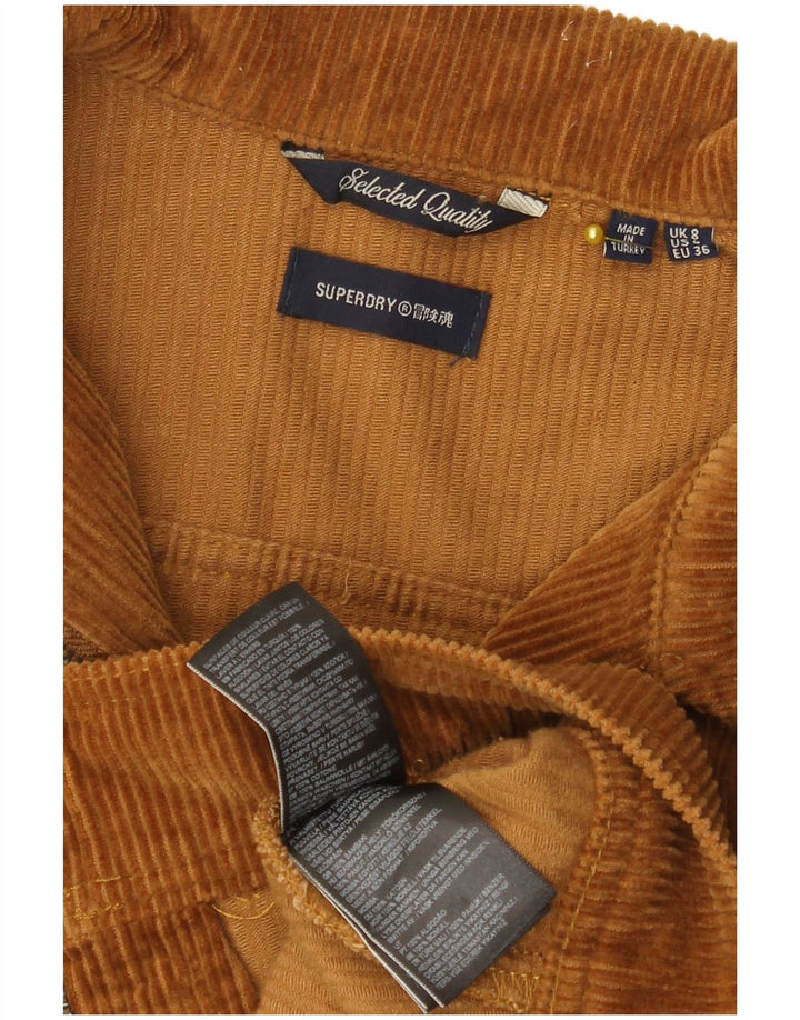 Superdry Γυναικείο Κοτλέ Μπουφάν UK 8 Small Brown Βαμβακερό