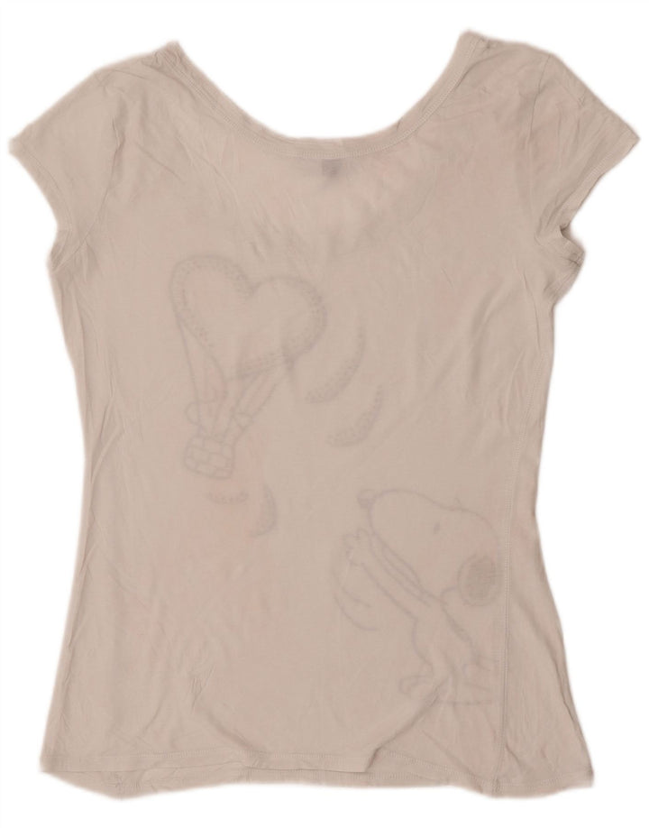 Γυναικείο γραφικό μπλουζάκι Benetton Peanuts Top UK 12 Medium White