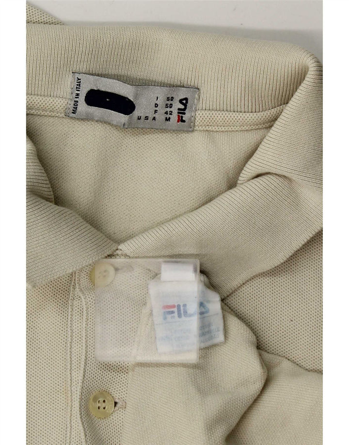 Ανδρικό μακρυμάνικο μπλουζάκι πόλο Fila IT 50 Βαμβακερό σε μεσαίο υπόλευκο