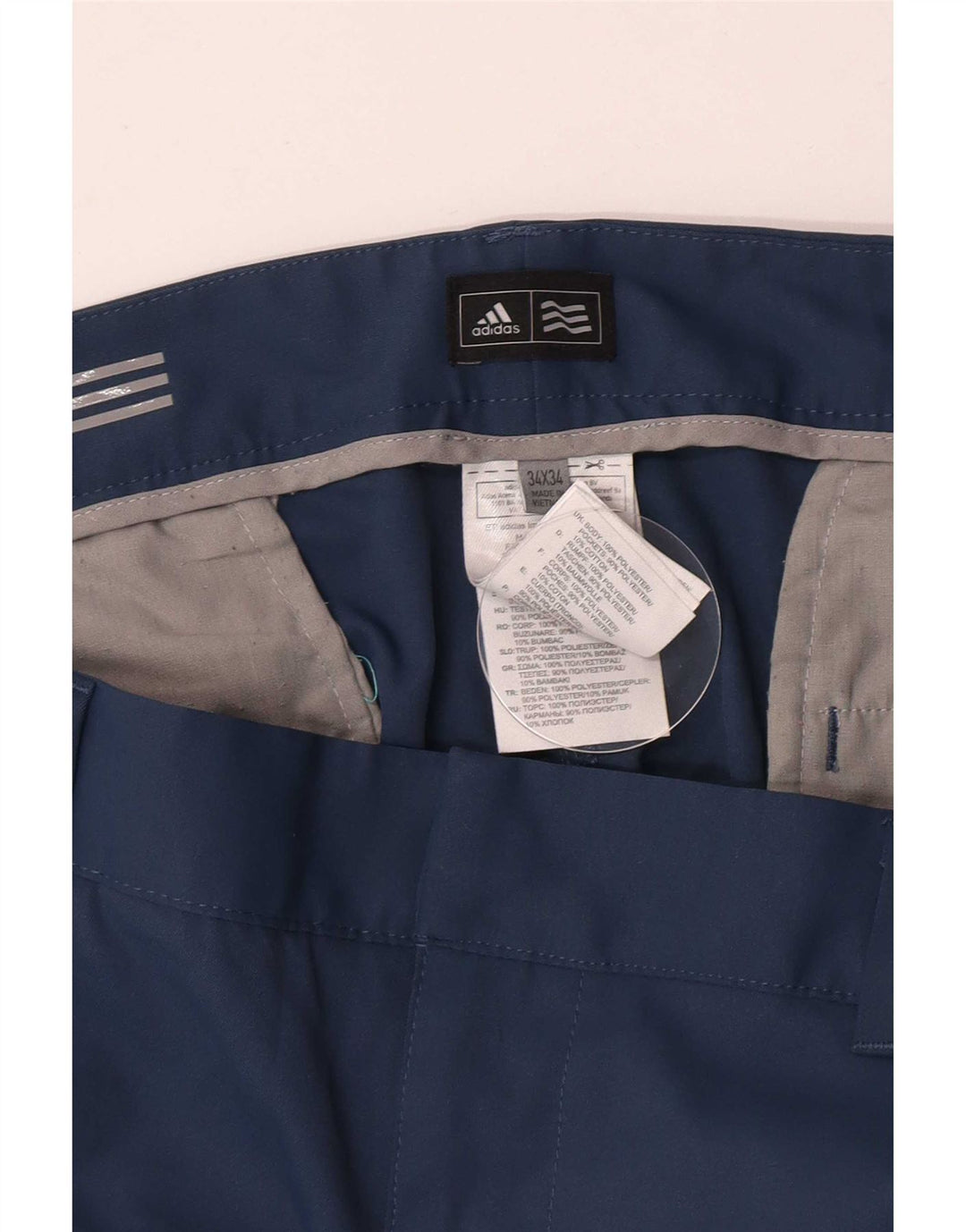 Ανδρικό ίσιο παντελόνι Chino Adidas W34 L34 Blue Polyester