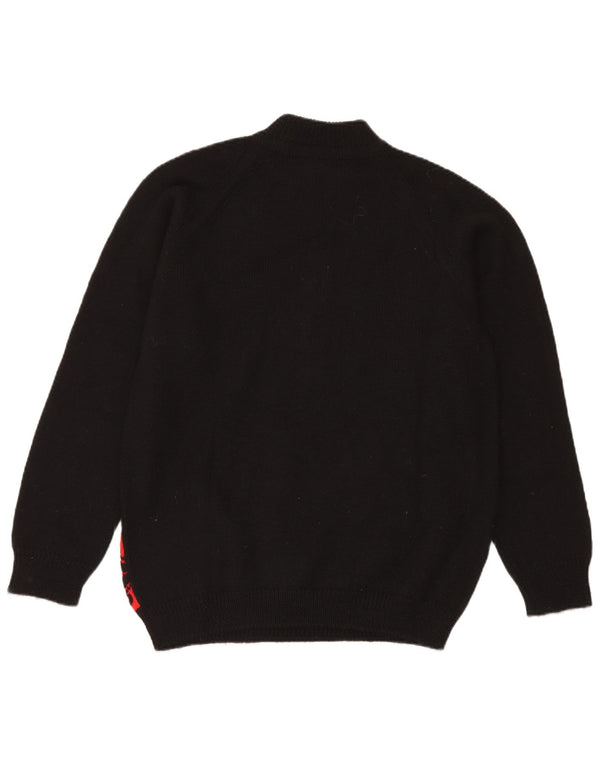 Vintage ανδρικό πουλόβερ με φερμουάρ Medium Black Fair Isle