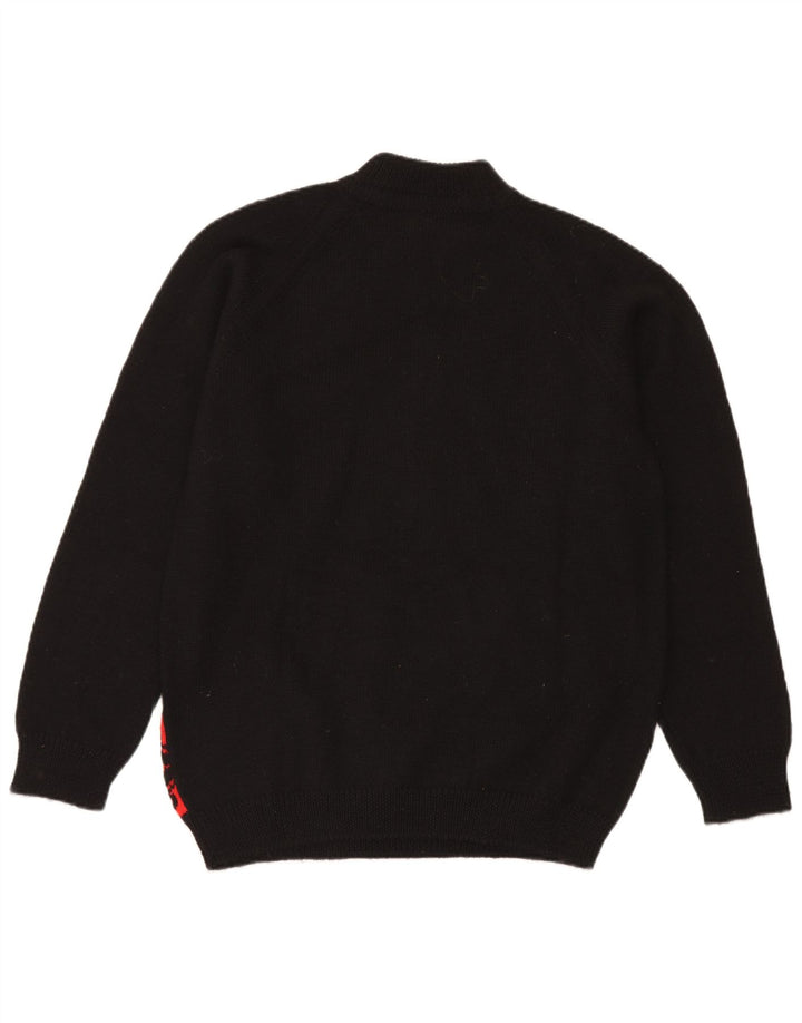Vintage ανδρικό πουλόβερ με φερμουάρ Medium Black Fair Isle