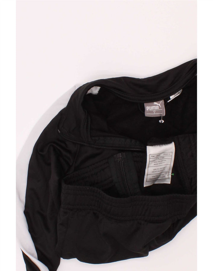 Puma Boys Tracksuit Top Jacket 3-4 Years Black Colourblock Polyester