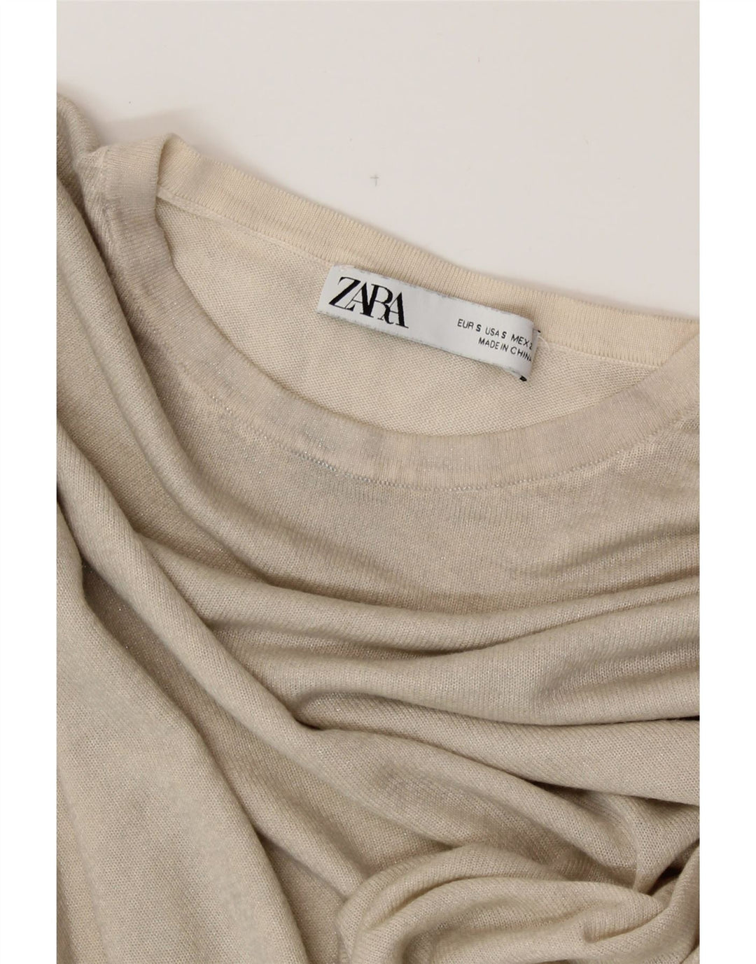 Γυναικείο T-Shirt ZARA Top 10 Small Off White
