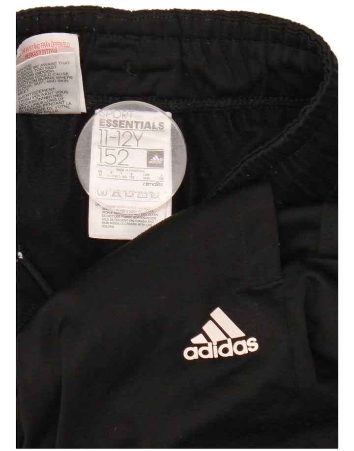 Adidas Boys Tracksuit Trousers Joggers 11-12 Years Black Polyester