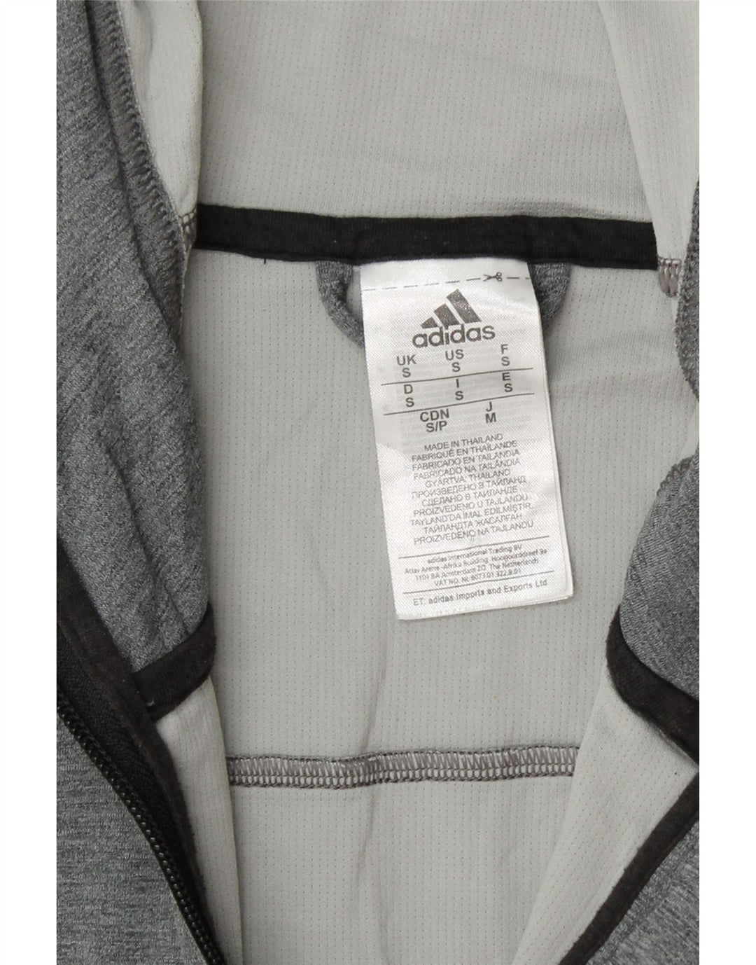 Ανδρικό πουλόβερ ADIDAS Climacool με φερμουάρ με κουκούλα, μικρό γκρι χρώμα