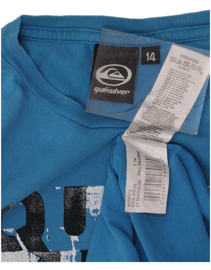 Γραφικό T-Shirt για αγόρι QUIKSILVER 13-14 ετών μπλε βαμβακερό