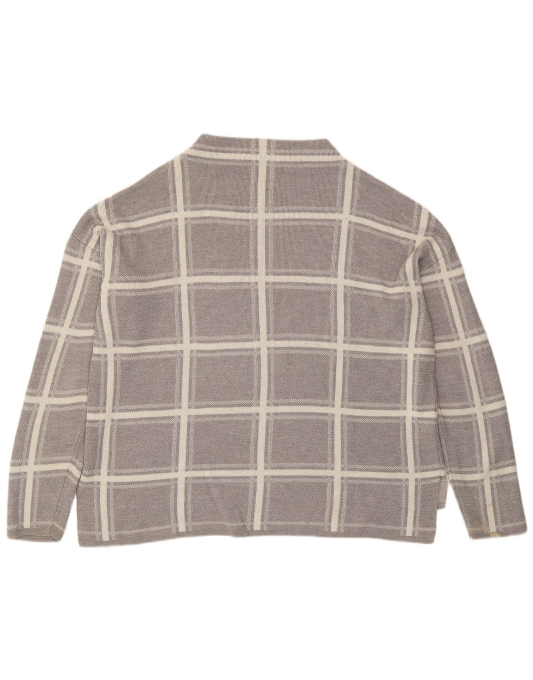 Marks & Spencer Γυναικείο πουλόβερ με λαιμόκοψη UK 16 Large Grey Check