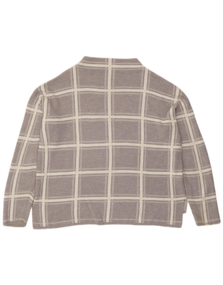 Marks & Spencer Γυναικείο πουλόβερ με λαιμόκοψη UK 16 Large Grey Check