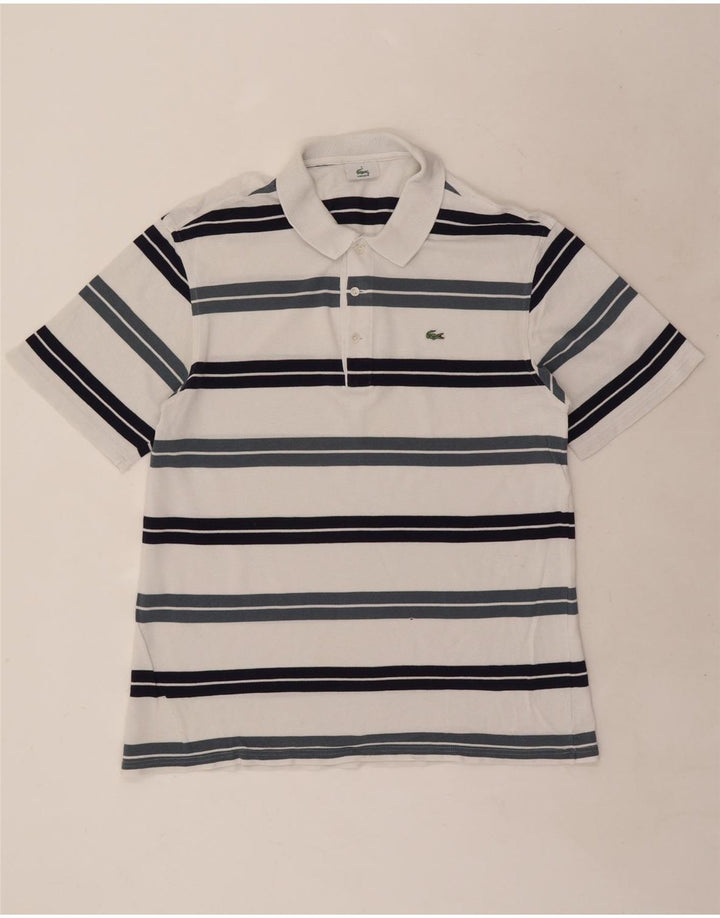 Lacoste Ανδρικό Πόλο Μπλουζάκι Νούμερο 5 Μεγάλο Λευκό Ριγέ
