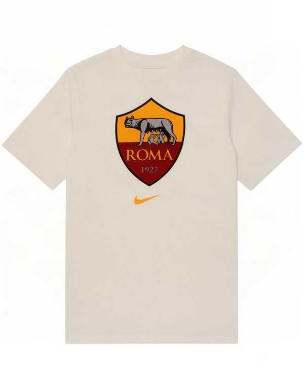 Μπλουζάκι Nike Boys Roma 1927, γραφικό μπλουζάκι 10-11 ετών, μεσαίο λευκό βαμβακερό