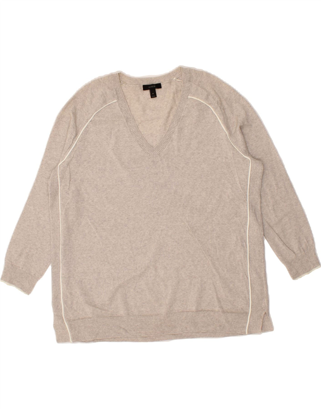 J. CREW Womens V-Neck Jumper Sweater UK 14 Medium Grey Vintage J. Crew and Second-Hand J. Crew from Messina Hembry 