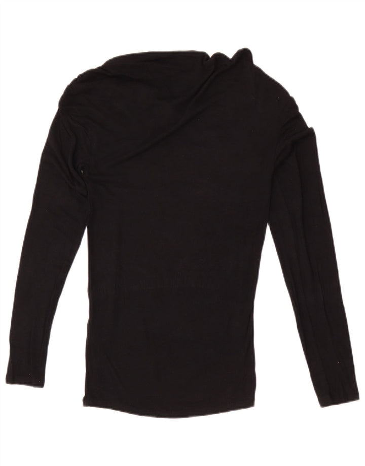Zara γυναικείο τοπ μακρυμάνικο UK 8 Small Black Modal