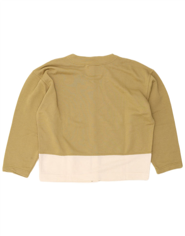 Vintage γυναικείο υπερμεγέθη ζακέτα πουλόβερ UK 14 Medium Khaki Colourblock