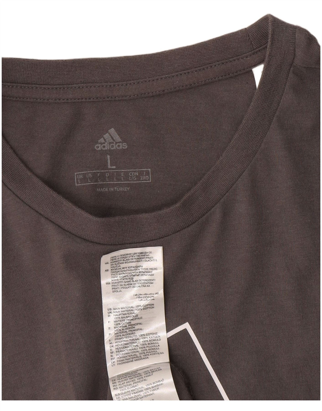 Ανδρικό γραφικό μπλουζάκι ADIDAS Top μεγάλο γκρι βαμβακερό